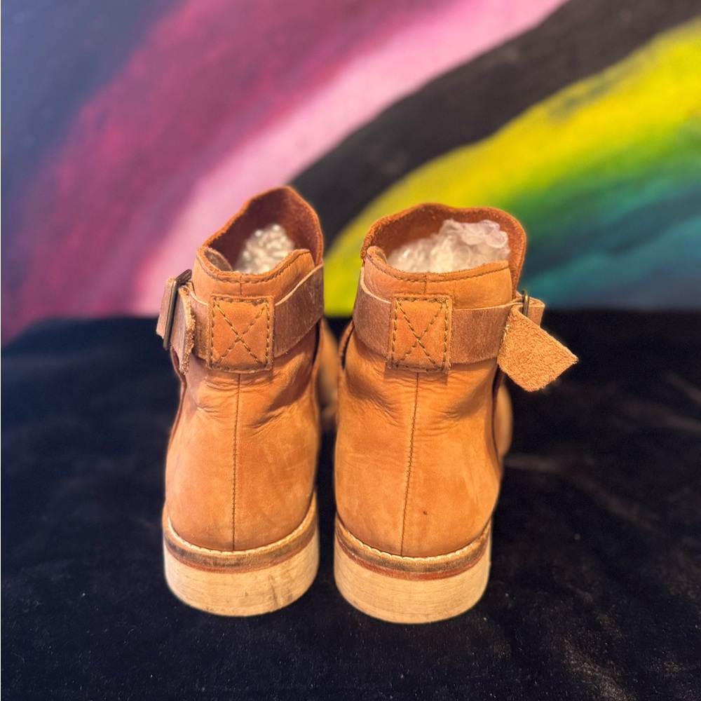 Free People Brown Leather Ankle Boots - Picture 3 of 6